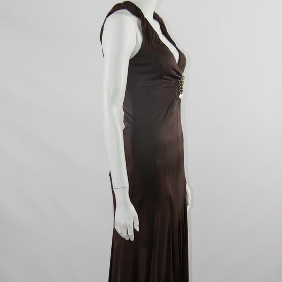Karen Millen Sexy Brown Dress Party Office Sz 10uk Small - Picture 5 of 7